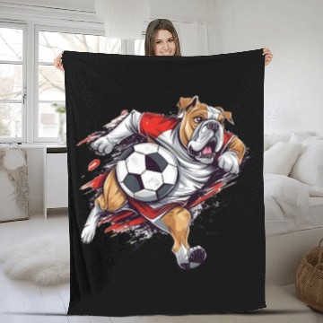 Discover A sports and athletic theme featuring a bulldog Fleece Blankets