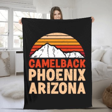Discover Phoenix Arizonna Mountain fan Summit Climbing Fleece Blankets