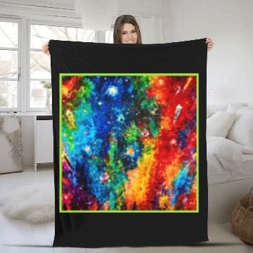 Discover Colorful Nebula and Stars Art Fleece Blankets
