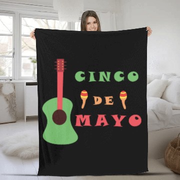 Discover Fiesta Like a Rock Star in Our Cinco de Mayo Guita Fleece Blankets