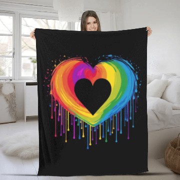 Discover United Love: LGBT Rainbow Heart, Supporting All Fleece Blankets