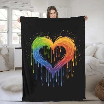 Discover Love Without Limits: LGBTQ+ Rainbow Heart, Fleece Blankets