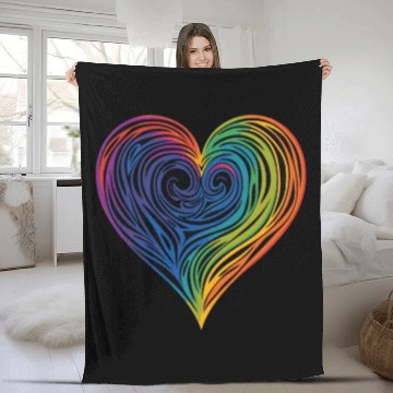 Discover Pride & Joy: Rainbow Heart, Embracing LGBT Love & Fleece Blankets