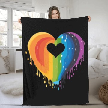 Discover LGBTQ+ Allies: Rainbow Heart, Celebrating Fleece Blankets