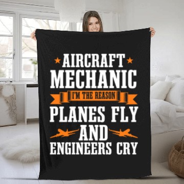 Discover Aircraft Mechanic Fleece Blankets