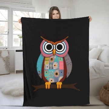 Discover Patchwork Owl Fleece Blankets