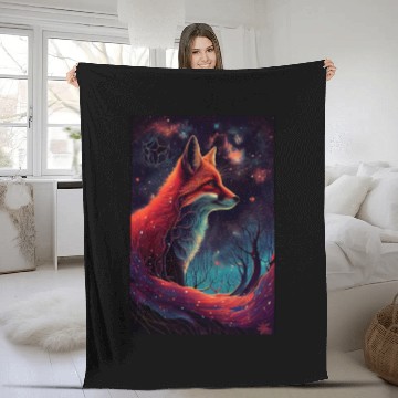 Discover Fox Galaxy Nature Fleece Blankets