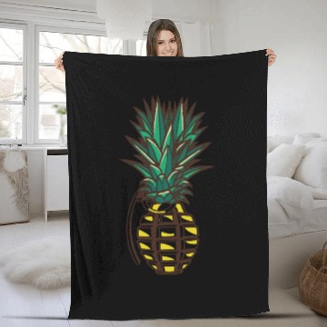 Discover Pineapple Grenade Fleece Blankets