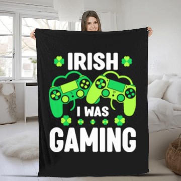 Discover Irish I Was Gaming Video Game Irish Flag St Patric Fleece Blankets