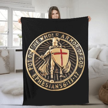 Discover Armor Of God Christian Knight Fleece Blankets