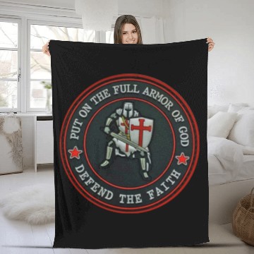 Discover Armor Of God Defender Of Faith Fleece Blankets