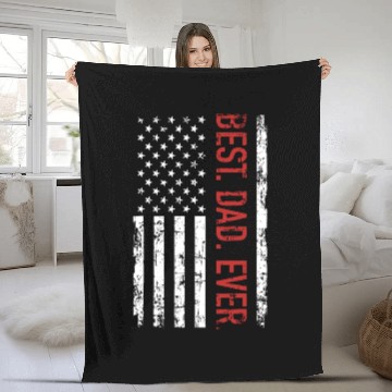 Discover Best dad ever US american flag gift for father's d Fleece Blankets