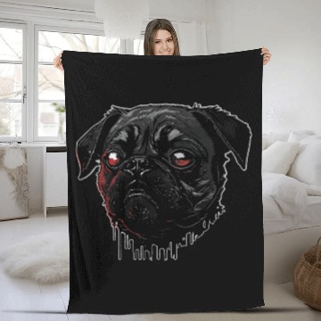 Discover scary Pug Fleece Blankets