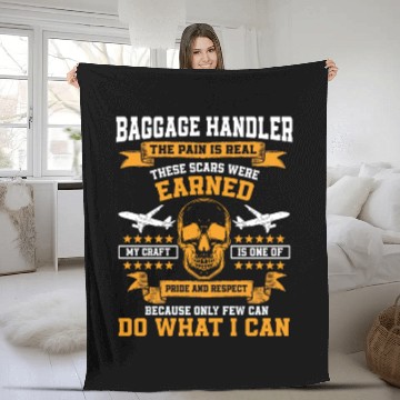 Discover Proud Baggage Handler Saying Aircraft Ramp Agent Fleece Blankets