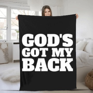 Discover God's Got My Back Christian Faith Believer Jesusje Fleece Blankets