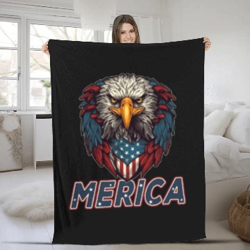 Discover Proud American Independence Day Freedom Fleece Blankets
