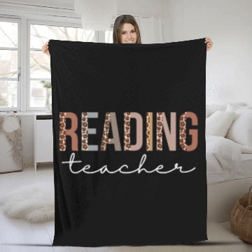 Discover Reading Teacher Leopard Appreciation For Women For Fleece Blankets
