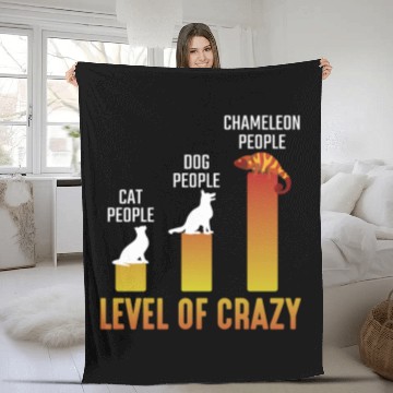 Discover Crazy Chameleon Lover Herpetologist Reptile Owner Fleece Blankets