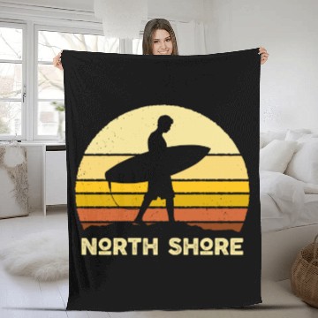Discover Vintage Sunset Fleece Blankets North Shore Hawaii