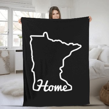 Discover Minnesota Home Mn State Map Minnesotan Fleece Blankets