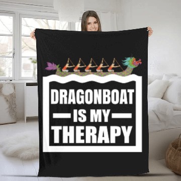 Discover Dragon Boat Racing Is My Therapy Funny Dragonboat Fleece Blankets