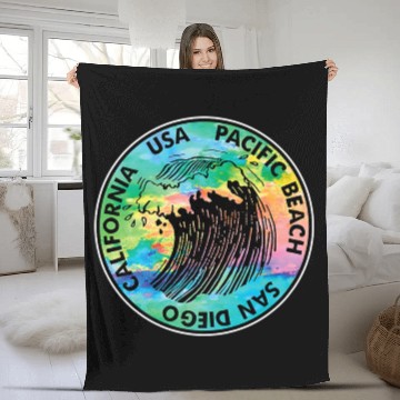 Discover Surf Pacific Beach California San Diego Surfing Su Fleece Blankets