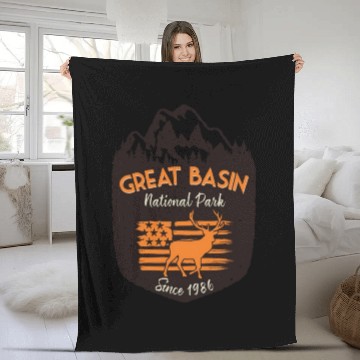 Discover Great Basin National Park Us Flag Elk Mountains Fleece Blankets