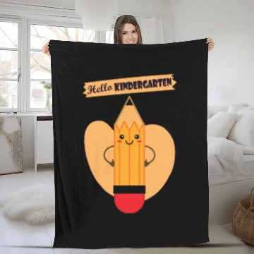 Discover HELLO KINDERGARTEN - A Pencil has a heart Fleece Blankets