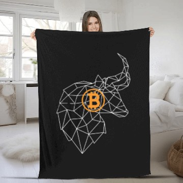 Discover Bitcoin Bull Fleece Blankets