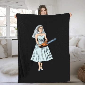 Discover Chainsaw Bride Chainsaw Vintage Fleece Blankets