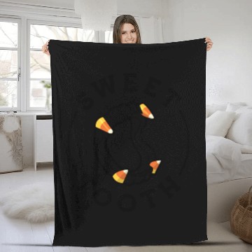 Discover Halloween Candy Corn Fangs Sweet Tooth Fleece Blankets