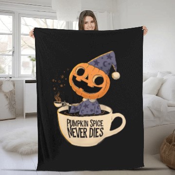 Discover Pumpkin Spice Never Dies Fleece Blankets
