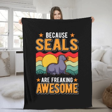 Discover Seal Gift Sea Lion Fleece Blankets