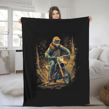 Discover Dirt Bike Offroad Riding Motocross Biker Fleece Blankets