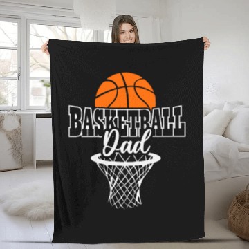 Discover Basketball dad fathers day Fleece Blankets