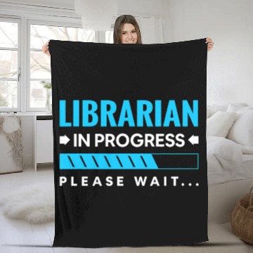 Discover Funny Librarian In Progress Library Science Fleece Blankets