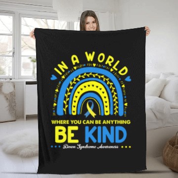 Discover Be Kind Down syndrome Awareness October Teacher Fleece Blankets