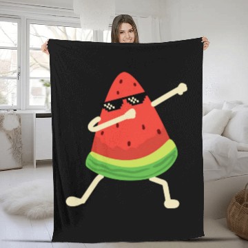 Discover Dabbing Watermelon Melon summer Fruit Lover Fleece Blankets