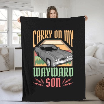 Discover Carry On My Wayward Son Supernatural Fleece Blankets