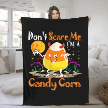 Discover Dont Scare Me Im A Candy Corn Halloween Candy Corn Fleece Blankets