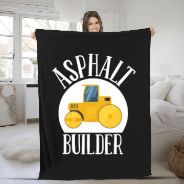 Discover asphalt builder street builder construction worker Fleece Blankets