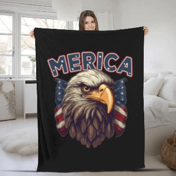 Discover USA Independence Day 4th of July Labor Day Fleece Blankets