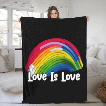 Discover Prideful Skies LGBTQ gay pride Rainbow Love Fleece Blankets