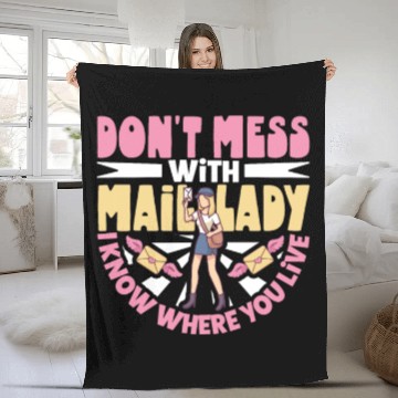 Discover Postal Worker Mail Lady Mail Carrier Postal Fleece Blankets