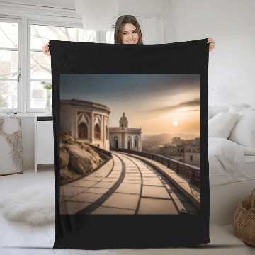 Discover Fantasy pictures ,town Morocco ,city Larache Fleece Blankets