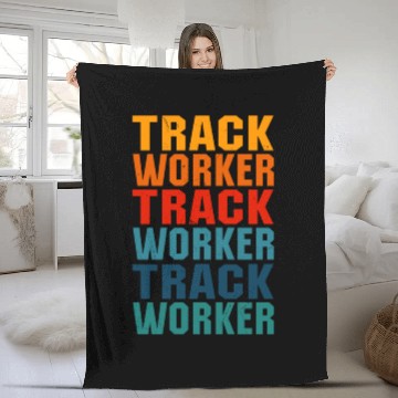 Discover Awesome Track Worker Lettering Design Fleece Blankets