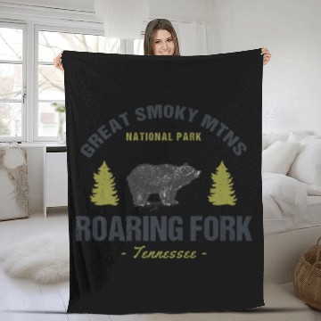 Discover Roaring Fork Great Smoky Mountains Fleece Blankets