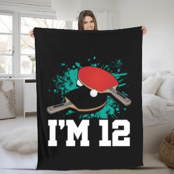 Discover I'm 12 Table Tennis Player Sports Kid 12th Fleece Blankets