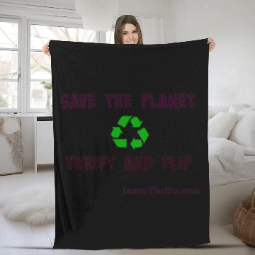 Discover Save The Planet Thrift And Flip Light Colors Fleece Blankets