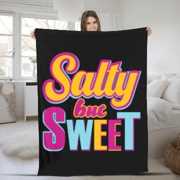 Discover Salty But sweet Funny Typography Design Fleece Blankets